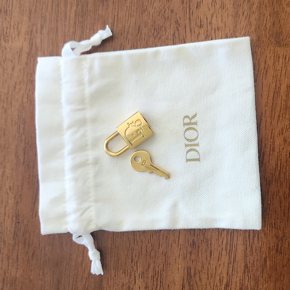 Christian Dior gold lock and key
